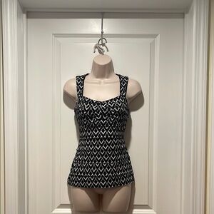 White House Black Market Black and White Camisole